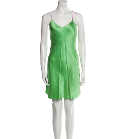 Dannijo Green Silk Slip Dress - Picture 1 of 3